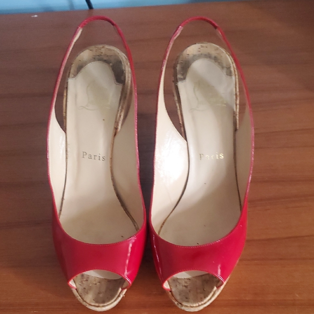 Christian Louboutin Vibrant Red Slingback Heels